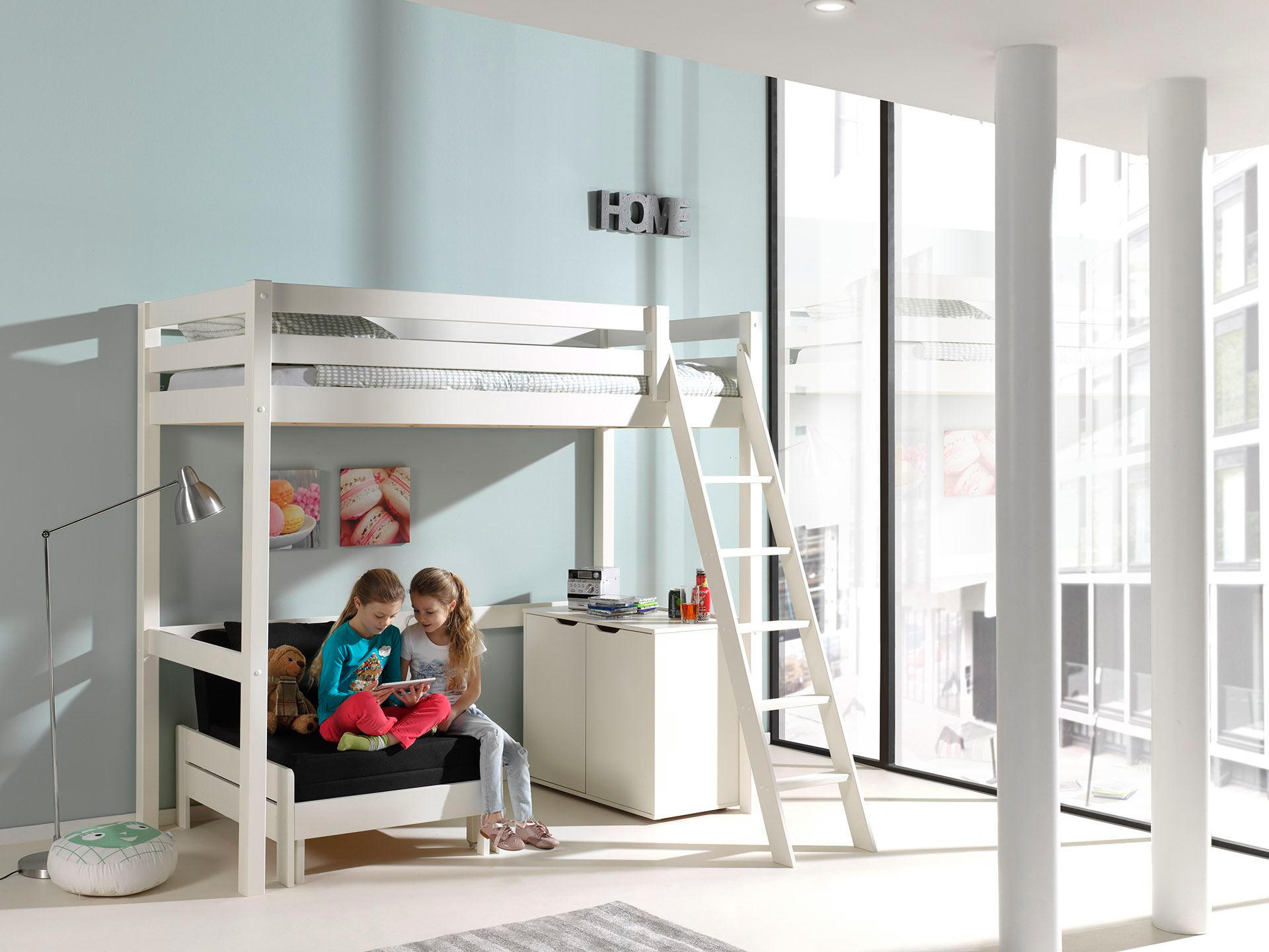 HOCHBETT Katherine 209x190x165 mit Kommode und Bettsessel Holz Weiß - Weiß, Holz (90/200cm) - 58aufmkessel