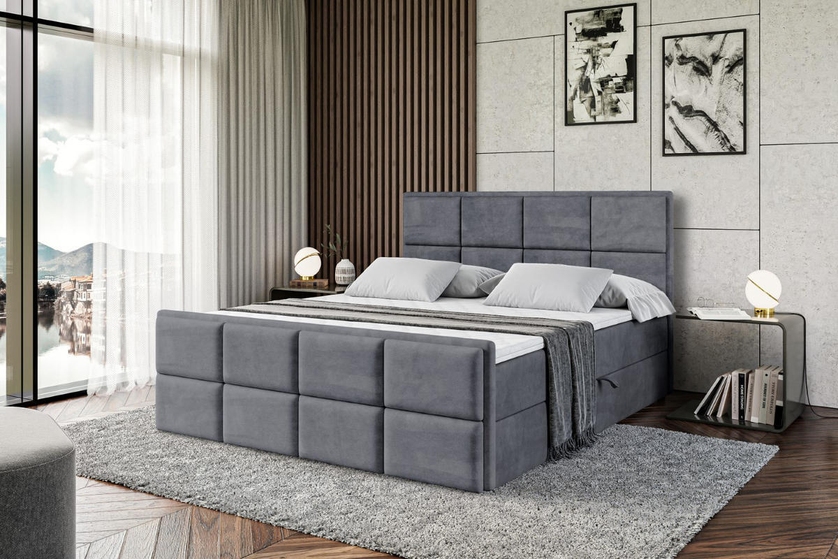 BOXBETT NOVA-Z - 120 x 200 - H4 - Dunkelgrau - Dunkelgrau, Holzwerkstoff (120/200cm) - ALTDECOR