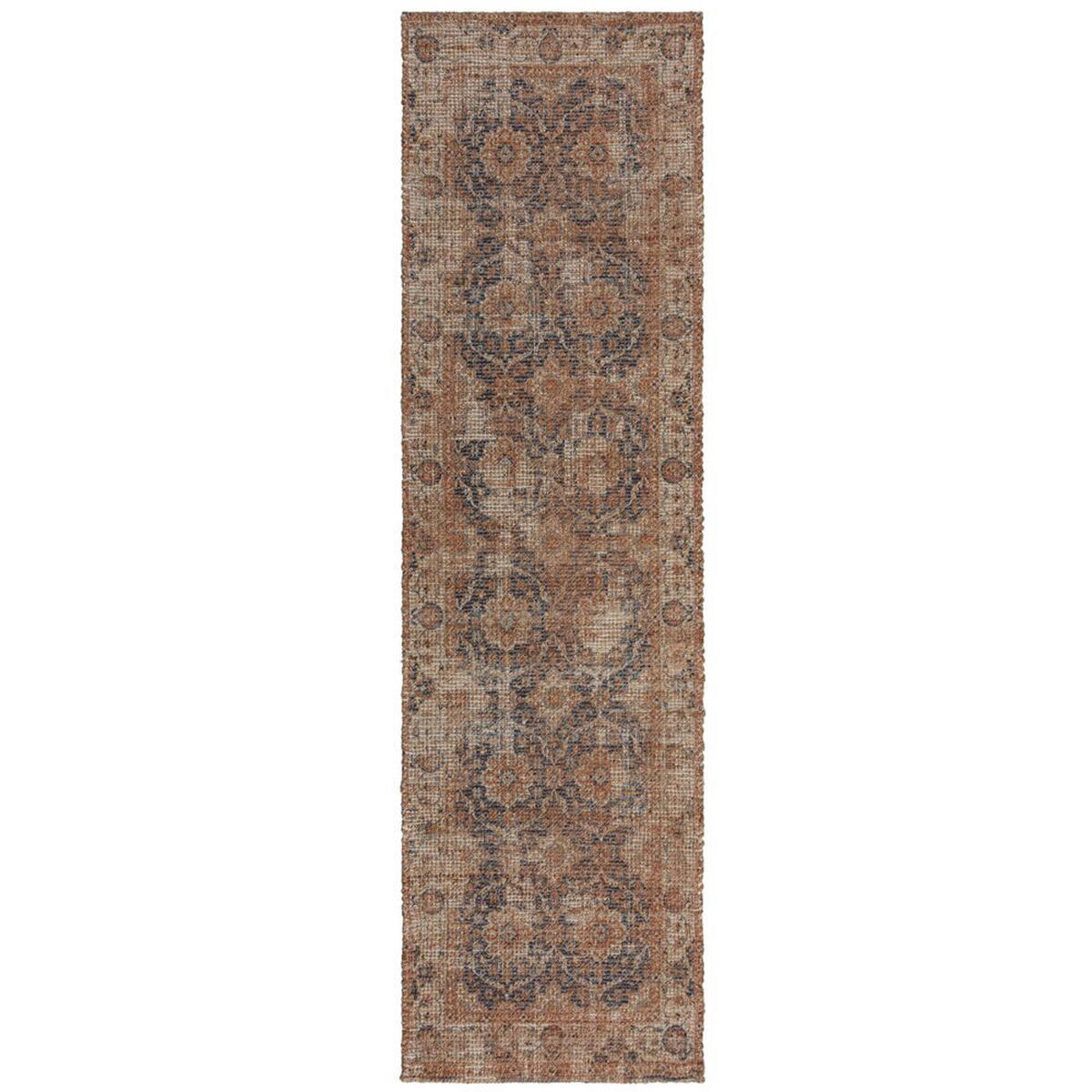 TEPPICH Jute Vintage-Design, handgewebt WENSLEY, Rot-Blau 60x230 cm - Rot, Textil (60/230cm) - KADIMA DESIGN