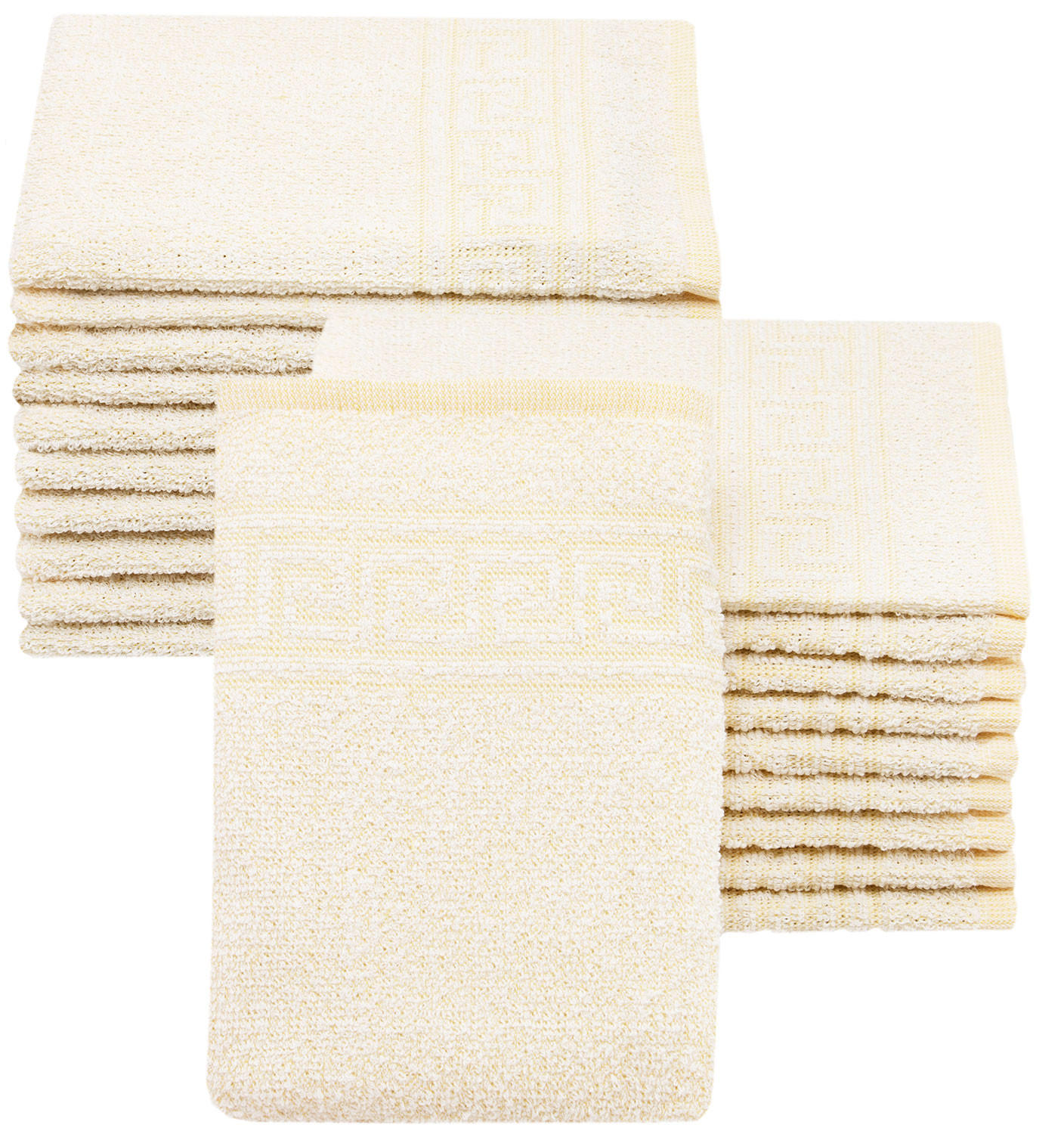 WASCHHANDSCHUH, 20er-Set, 16x22 cm, 80% Baumwolle, 20% Polyester, Gelb - Gelb, Naturmaterialien (16/22cm) - Zollner