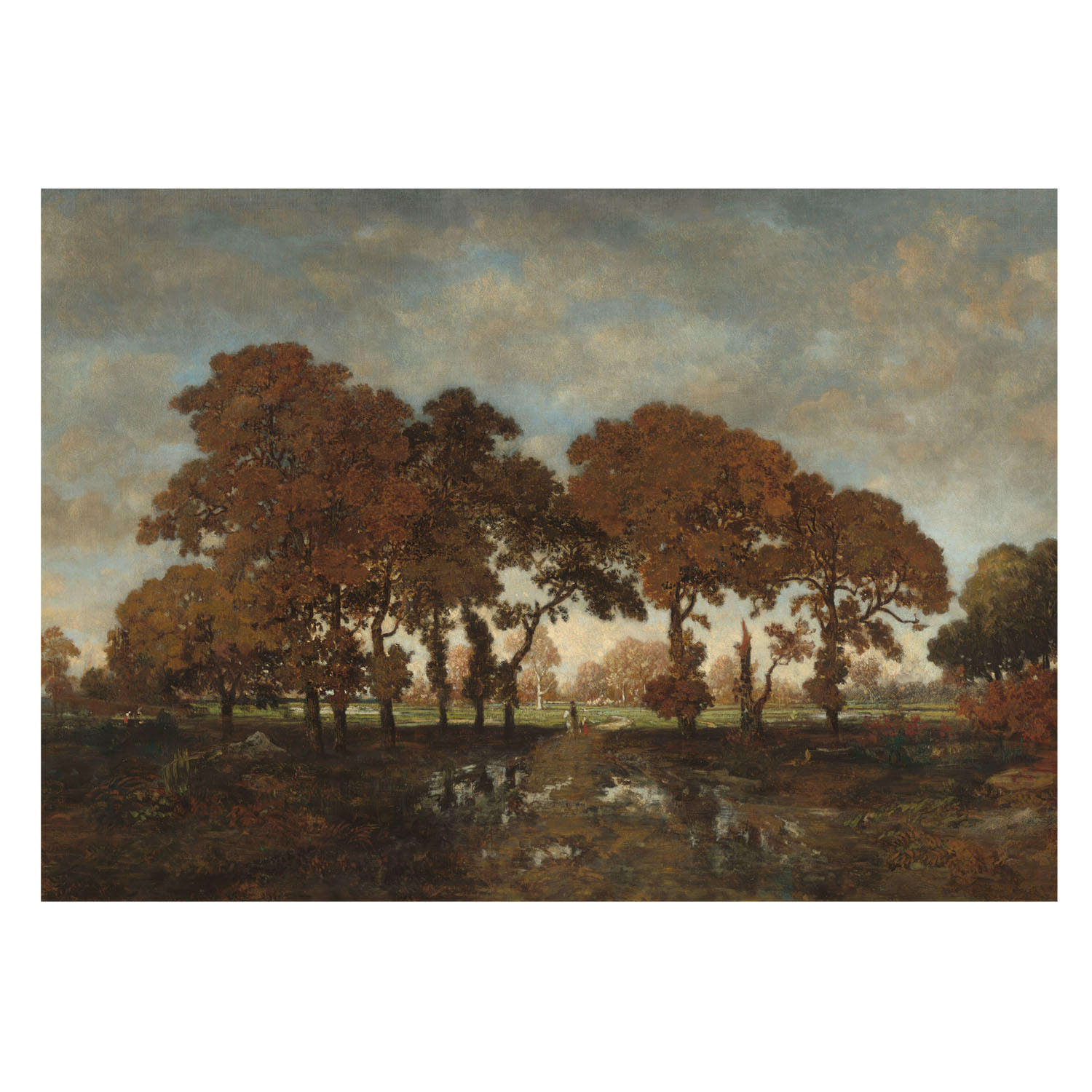FOTOTAPETE 208x146 cm - Idyllische Landschaft - Weiß, Textil (208/146cm) - Wallfluent