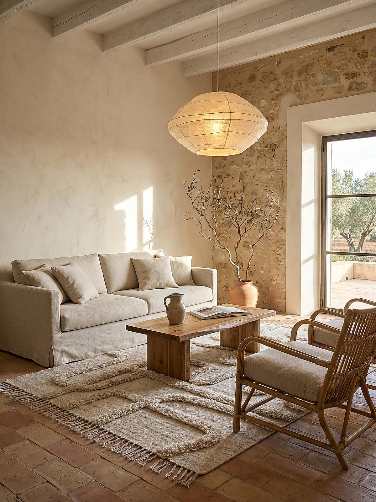 WOLLTEPPICH FOWEY, abstrakt, Natur-Beige, 200 x 290 cm - Beige, Textil (200/290cm) - KADIMA DESIGN