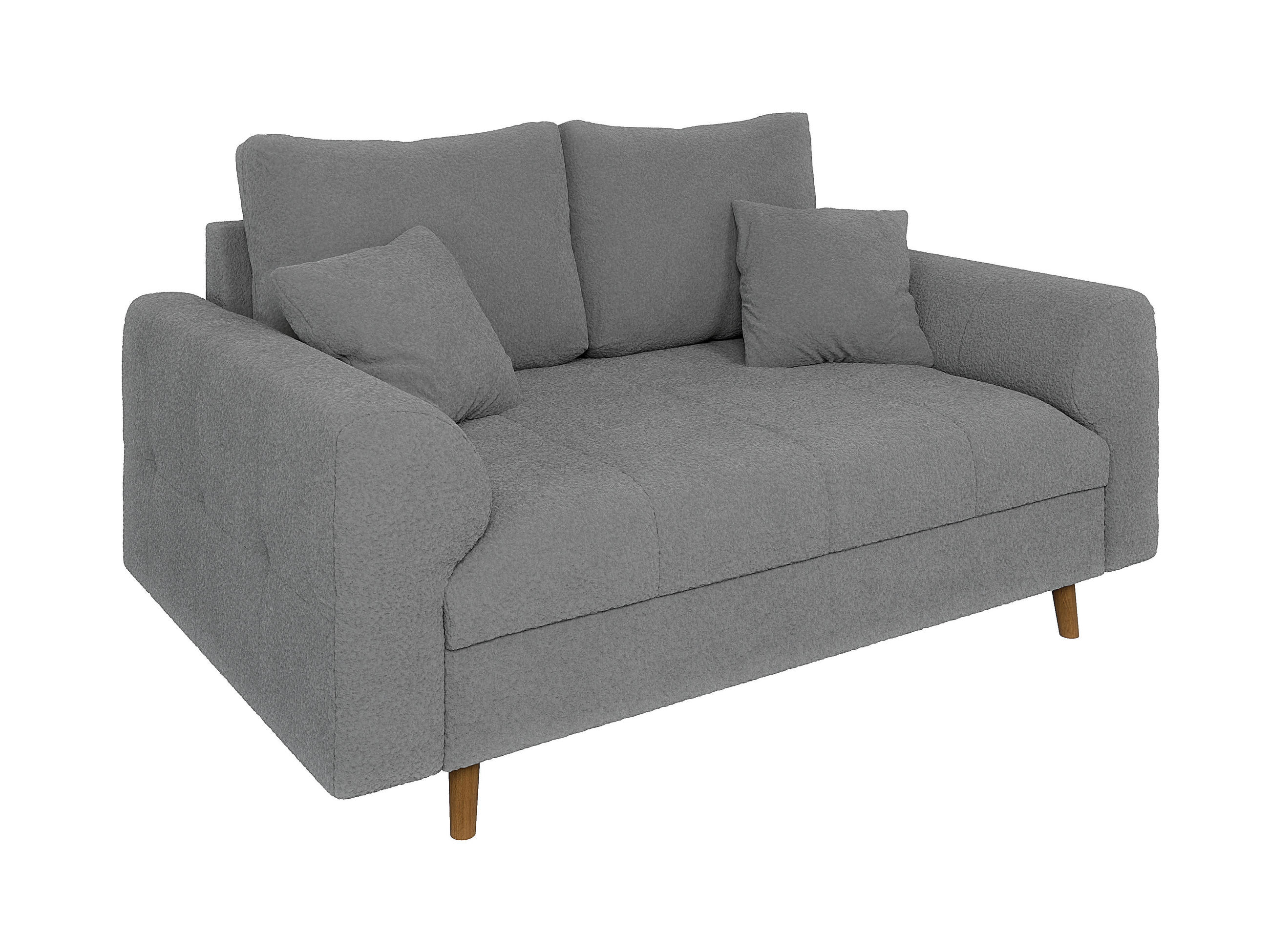 2-SITZER-SOFA Henrik Grau Boucle - Braun/Grau, Holz/Textil (150/81/93cm) - S-Style Möbel