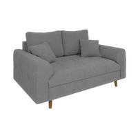 2-SITZER-SOFA Henrik Grau Boucle - Braun/Grau, Holz/Textil (150/81/93cm) - S-Style Möbel