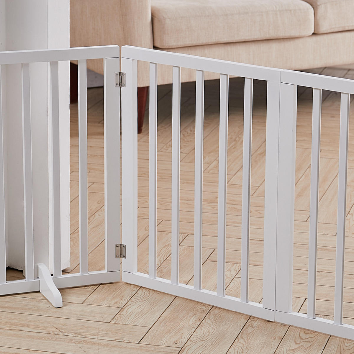 SCHUTZGITTER 3-Paneele Faltbar Freistehend MDF Weiß - Weiß, Holzwerkstoff (139/1.8cm) - Livingandhome
