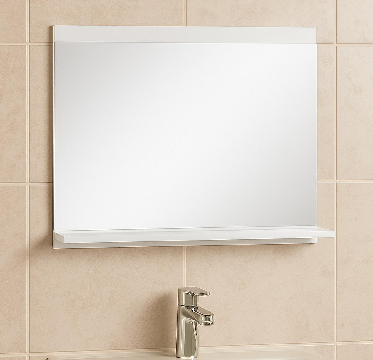 SPIEGEL Montreal Weiß - 60 x 12 x 50 cm - Weiß, Glas (60/50/12cm) - Badplaats