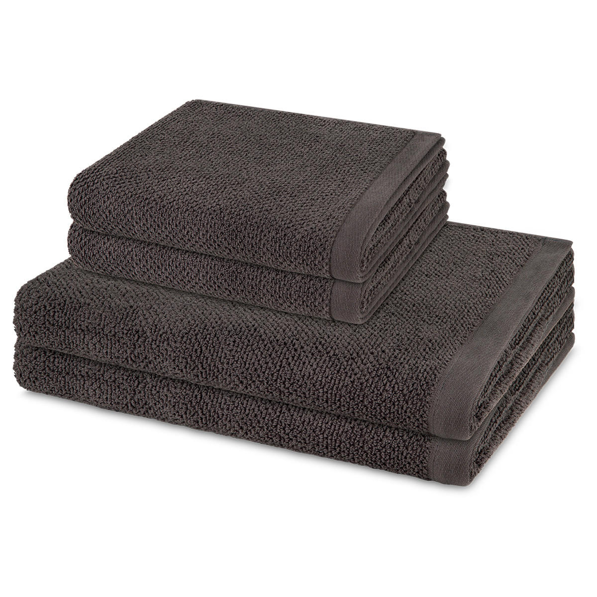 FROTTIERSET Bliss 4-teilig - Dunkelgrau, Textil (50/100cm) - MÖVE