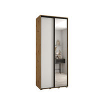 SCHWEBETÜRENSCHRANK 235,2/110/60 2-türig - Schwarz/Weiß, Holz/Metall (110/235/60cm) - Abiks Möbel