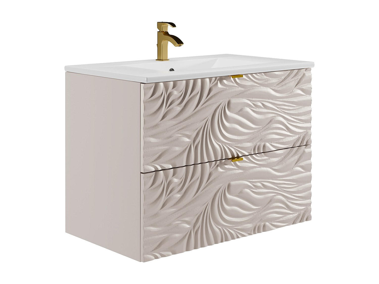 EINZELWASCHTISCH - 80 cm x 46 cm - Holz, Platte - Beige - RINAREL - Beige, Holz (80/60/46cm) - Vente-Unique