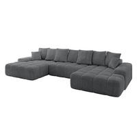 WOHNLANDSCHAFT ENSI-U - 353x164x88 cm Dunkelgrau - Dunkelgrau, Holzwerkstoff/Kunststoff (357/69/164cm) - ALTDECOR