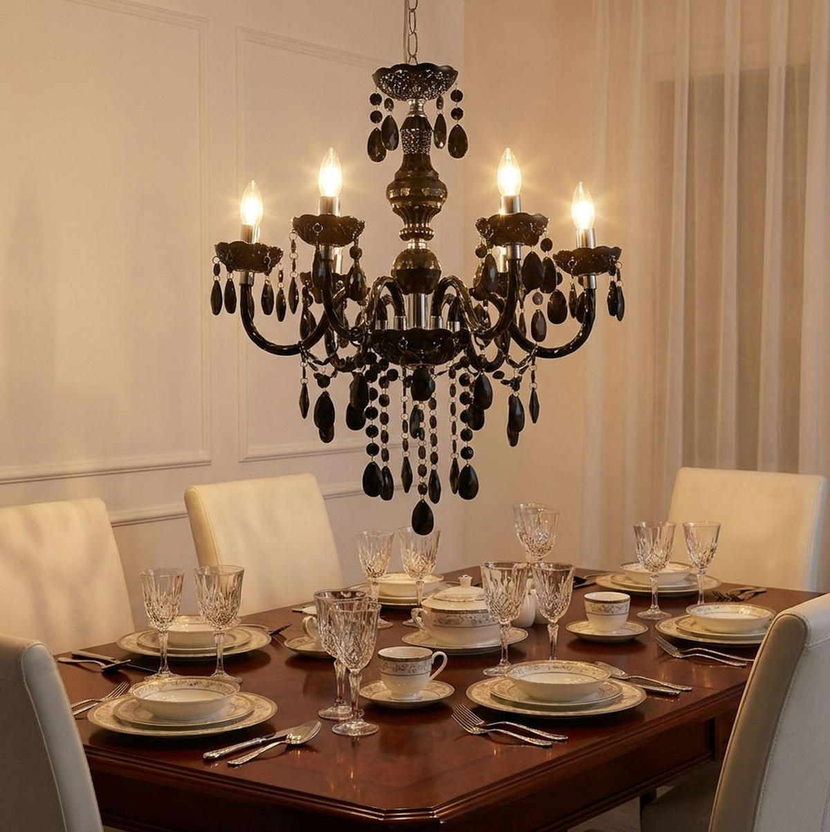 LED KRONLEUCHTER Cuimbra Schwarz - Schwarz, Metall (67/67/166cm)