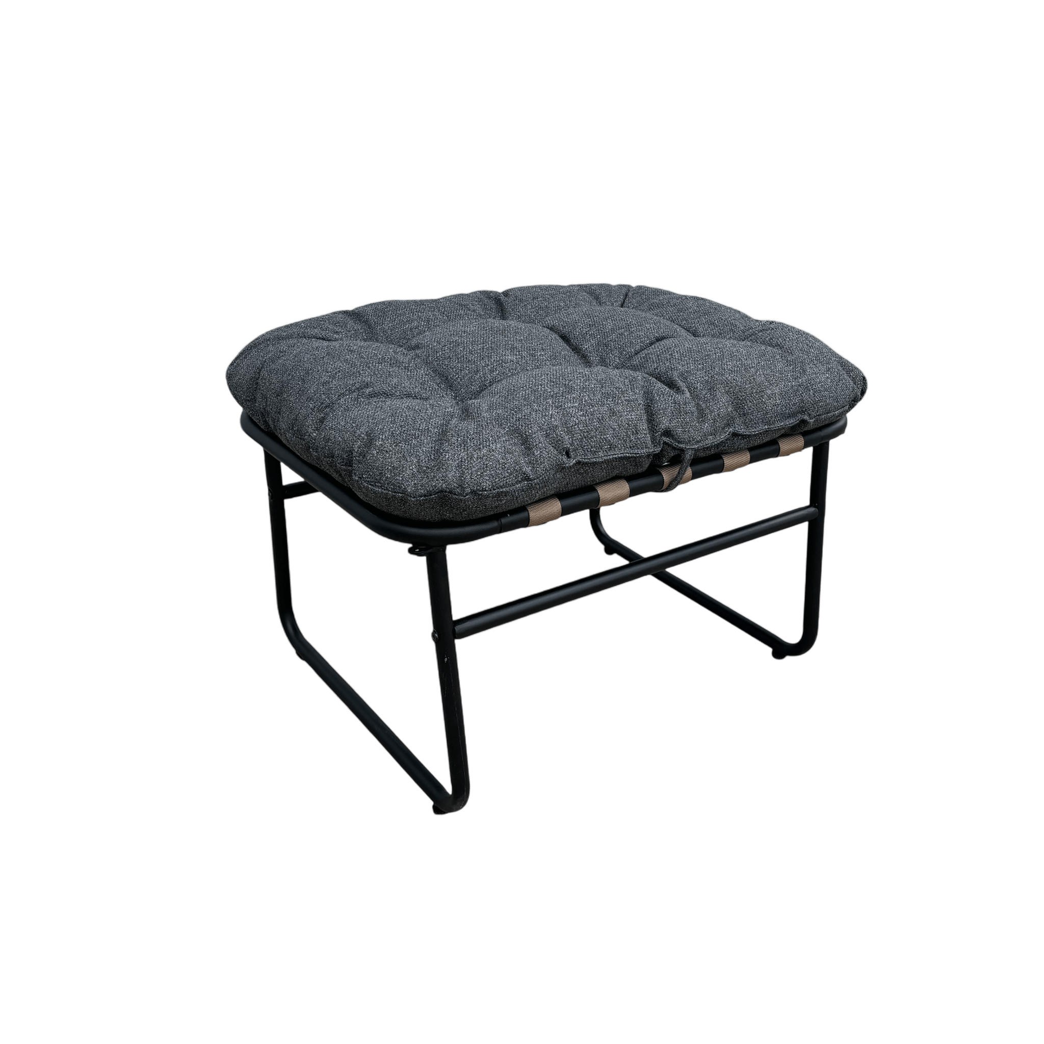 FUSSHOCKER Dunkelgrau 63/47/45 cm - Dunkelgrau, Metall (63/45/47cm) - Mobili Rebecca