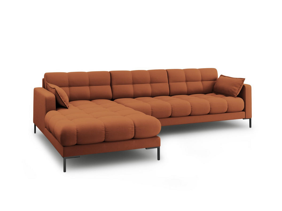 ECKSOFA links Mamaia aus strukturiertem Stoff ziegelstein 5 Sitzplätze - Braun, Textil (185/293cm) - Micadoni