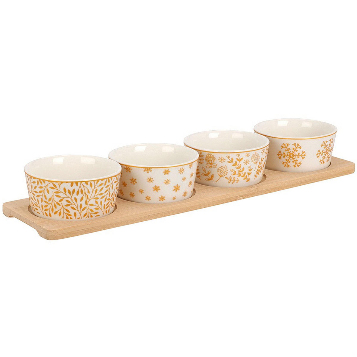 SNACKSCHALEN Porzellan auf Tablett 5 Stück. - Weiß, Keramik (10/38/4.5cm) - Excellent Houseware