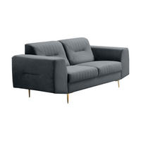 2-SITZER SOFA Venezia dunkelgrau mit goldenen Beinen - Dunkelgrau/Goldfarben, Textil (172/85/94cm) - Beautysofa