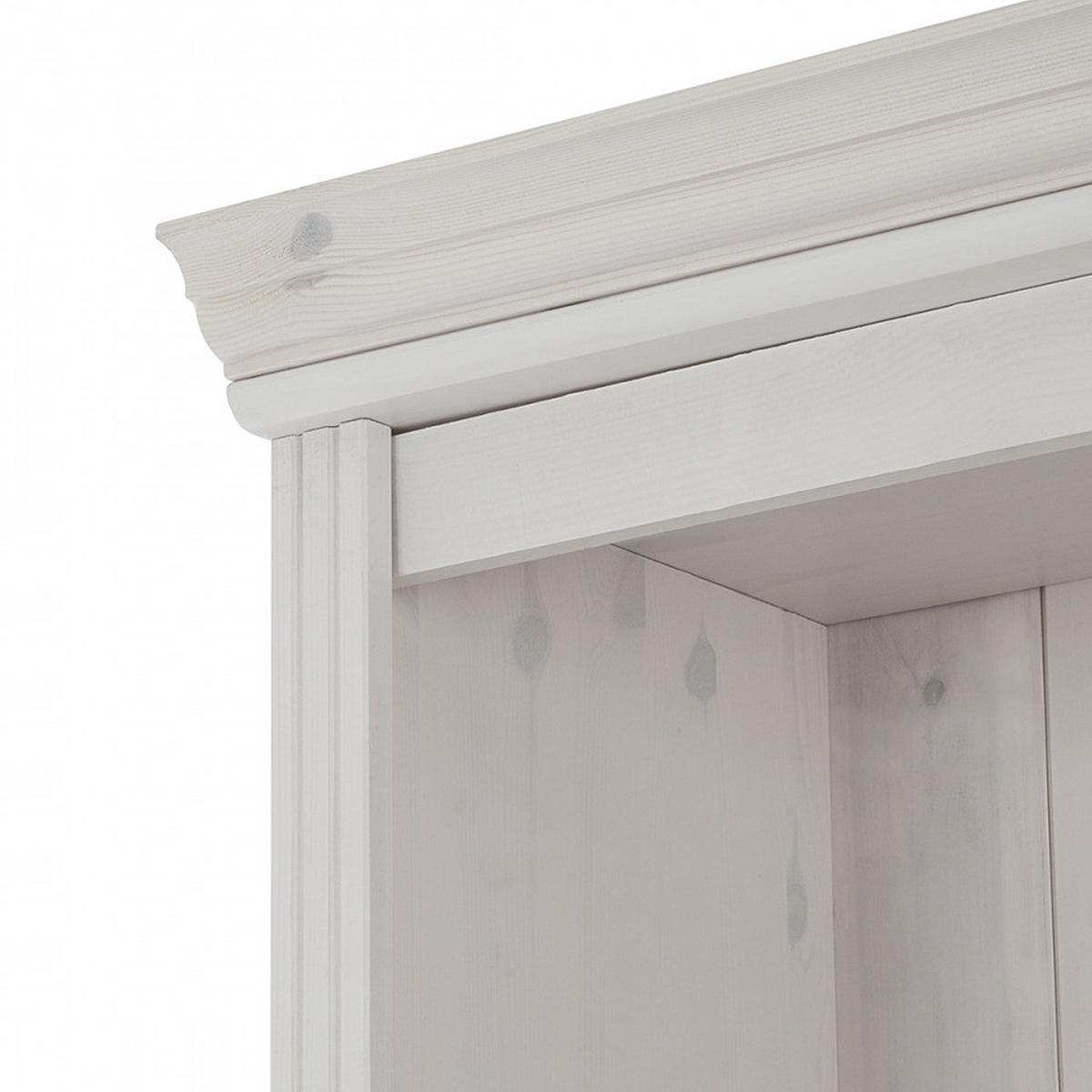 BÜCHERWAND - Kiefer massiv, Typ F - Weiß/Kieferfarben, Holz (222/223/37cm) - home24