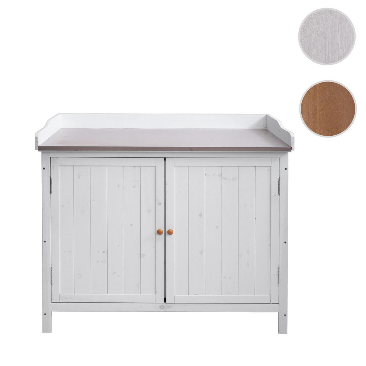 GARTENSCHRANK MIT ARBEITSPLATTE Weiß - Weiß, Holz (52/104/86cm) - MCW