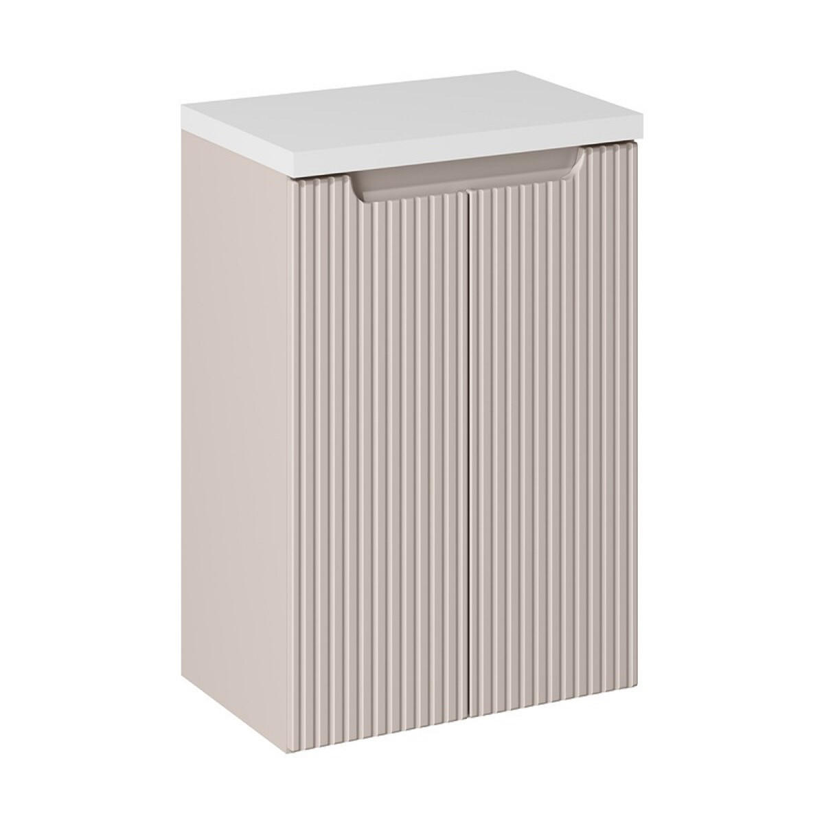 WASCHTISCHUNTERSCHRANK 60 cm 2 Teile Nova Cashmere N BM167 in Kaschmir Matt/ Weiß Matt - Kaschmir/Weiß, Holz (60/57/40cm)