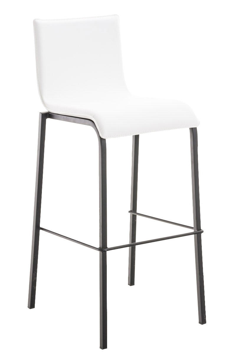 BARHOCKER Avola 103x43x51 cm Weiß - Weiß, Leder (43/103/51cm) - furnicato