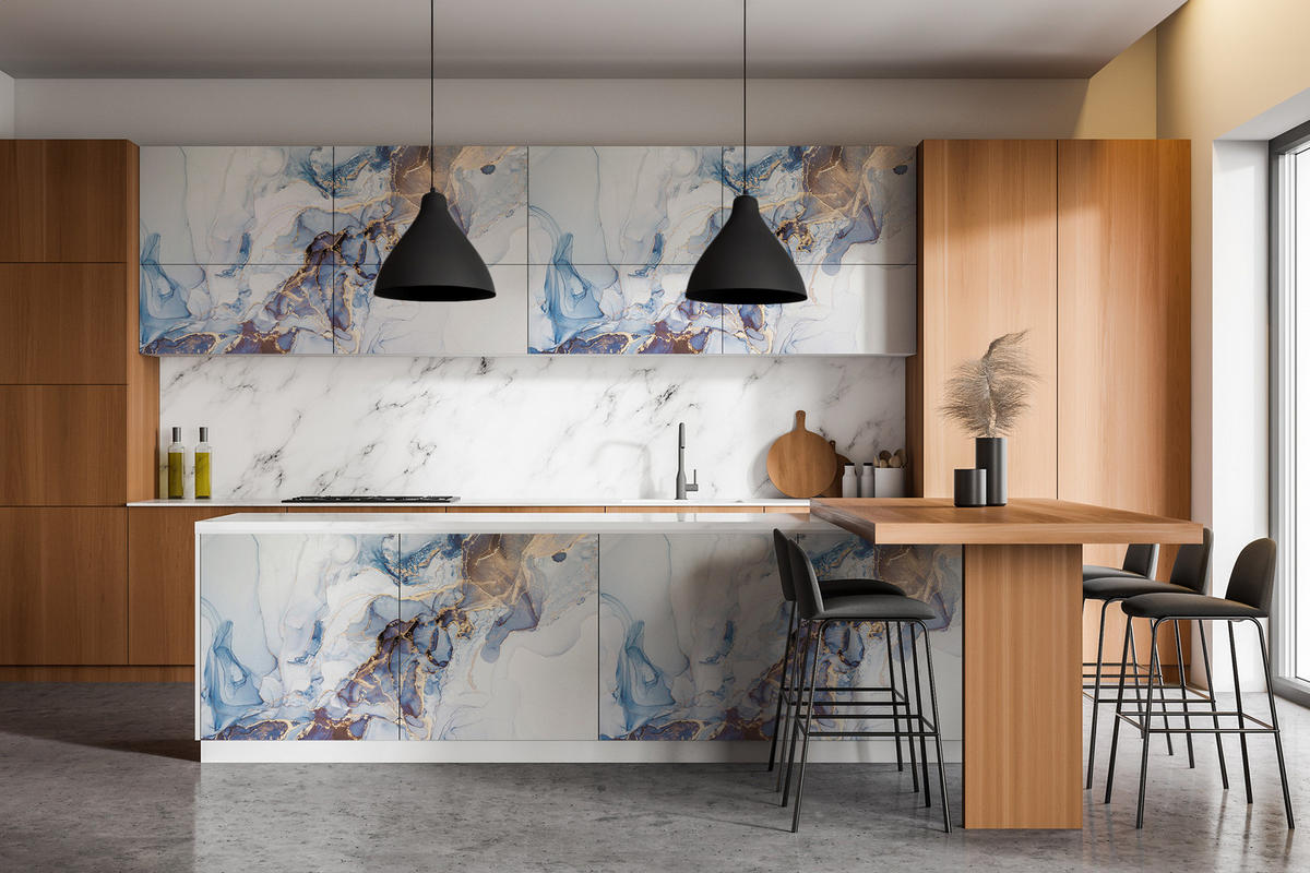 MÖBLAUFKLEBER 100x50 cm blau - Hellblau, Kunststoff (100/50/0.1cm) - Wallfluent