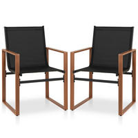 TERRASSENSTUHL Schwarz(2er-Set) - Schwarz, Metall (55.5/86/59cm) - COSTWAY
