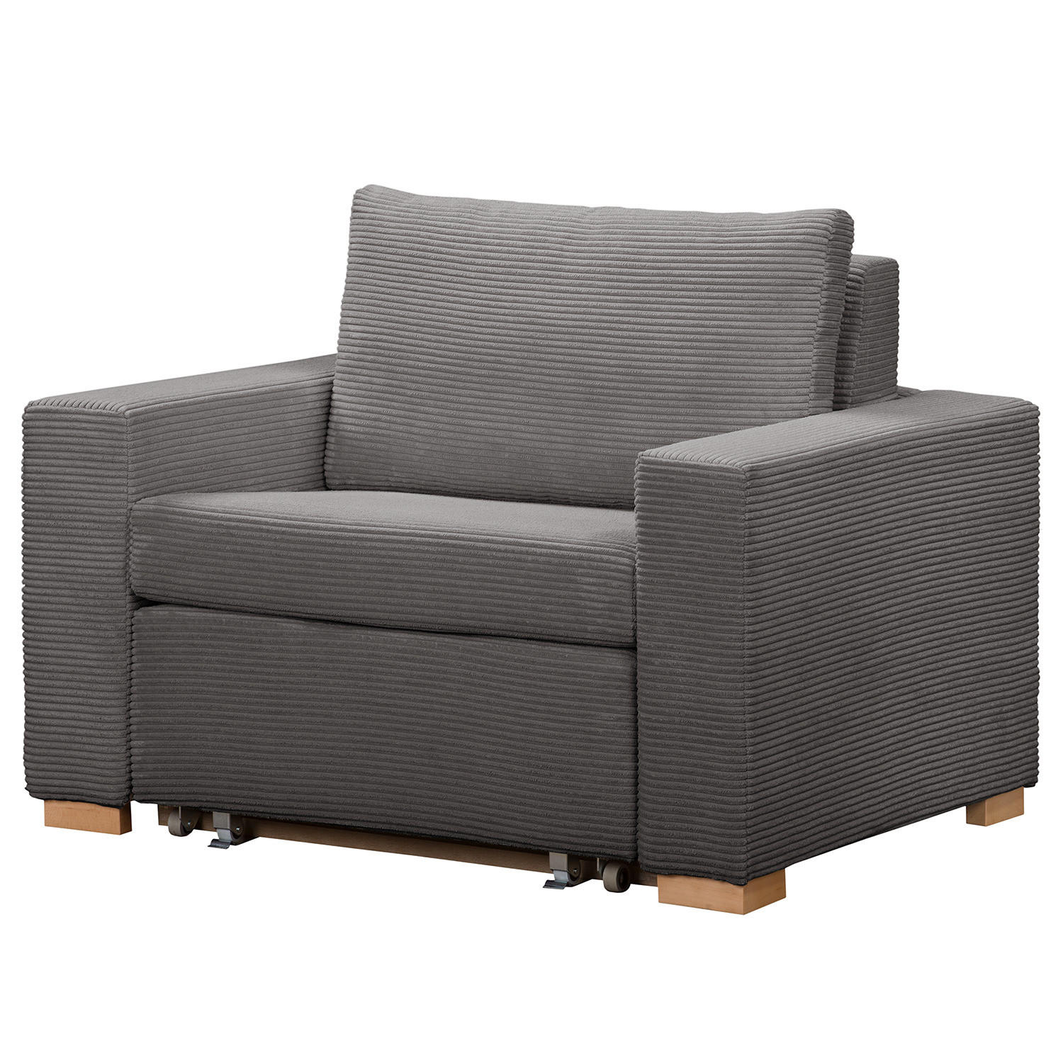 SCHLAFSESSEL - Buchefarben/Grau, Buchenholz/Textil (110/90/90cm) - home24