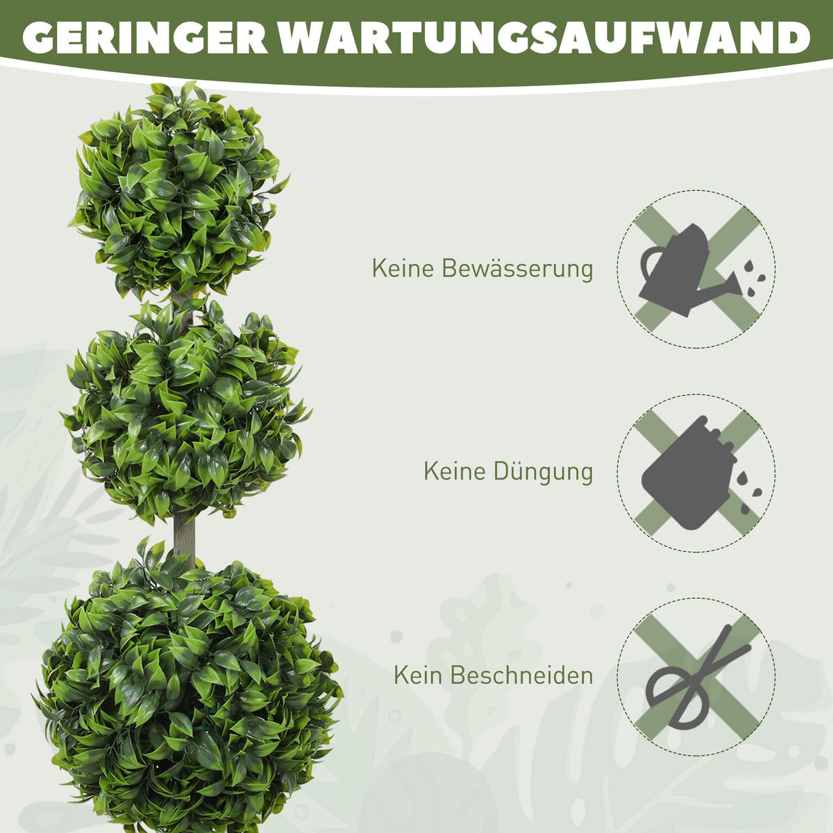 KUGELBAUM 2er-Set DE-08558 2 Stück UV-beständig 100 cm Grün - Grün, Kunststoff (100cm) - ComfortXL