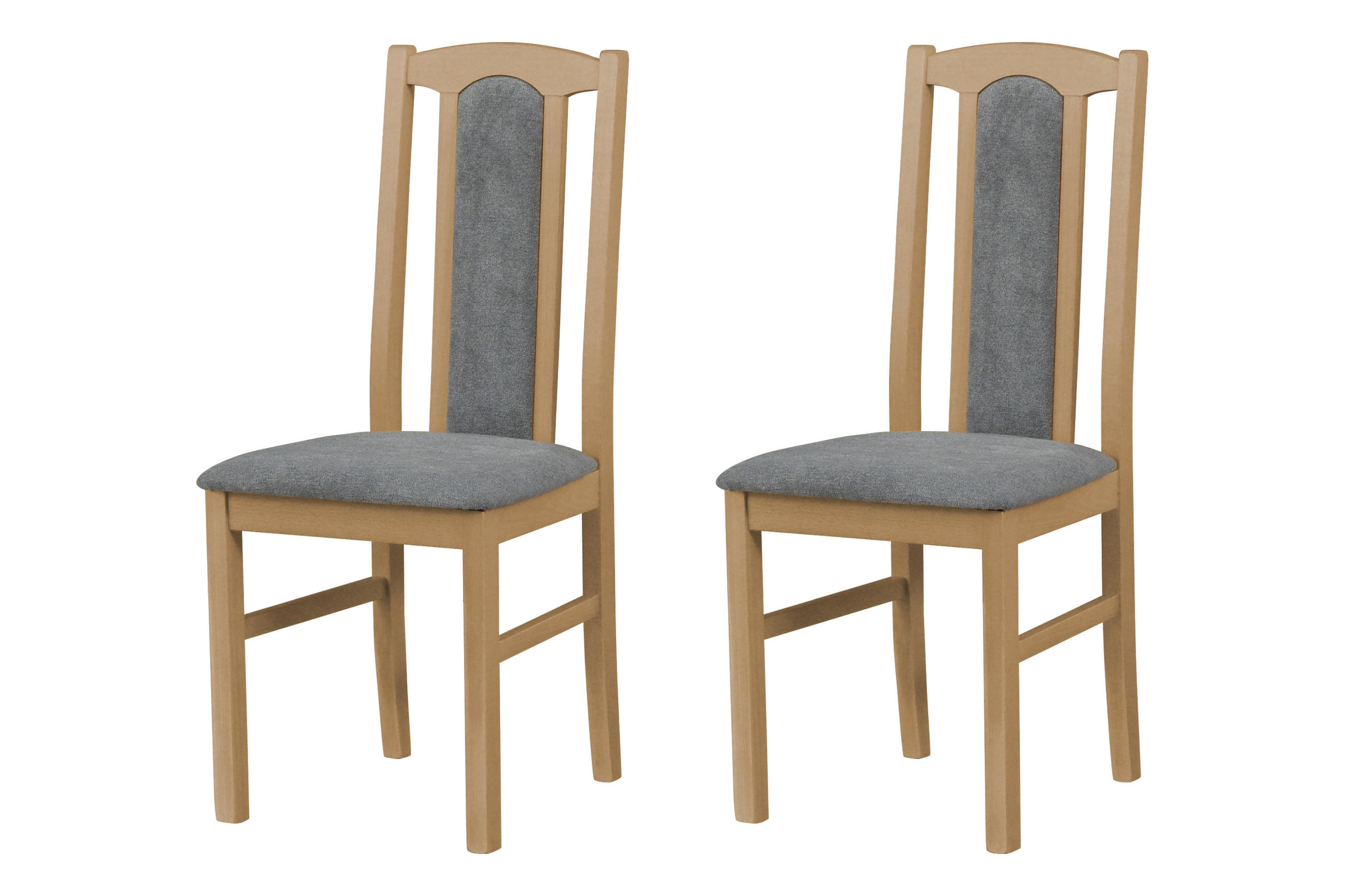 ESSZIMMERSTUHL - Set 2x Bos 7 grandson, aston 17 - Eichefarben/Grau, Holz (43/96/40cm) - Leaf Design