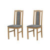 ESSZIMMERSTUHL - Set 2x Bos 7 grandson, aston 17 - Eichefarben/Grau, Holz (43/96/40cm) - Leaf Design