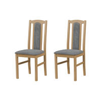 ESSZIMMERSTUHL - Set 2x Bos 7 grandson, aston 17 - Eichefarben/Grau, Holz (43/96/40cm) - Leaf Design