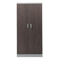 AKTENSCHRANK Beetle 4 Fachböden 195x92x42 cm Grau & Wenge - Wengefarben, Metall (92/195/42cm)