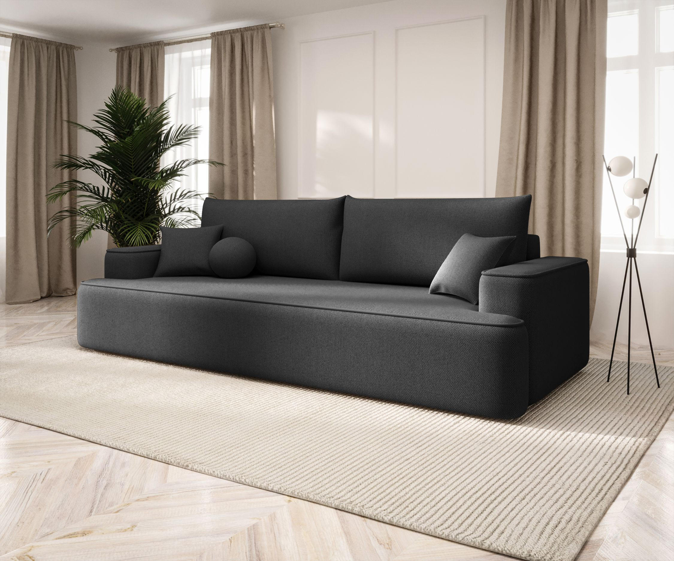 SOFA mit Schlaffunktion FIGO Curio 97 - Dunkelgrau, Textil (250/75/150cm) - Bedante