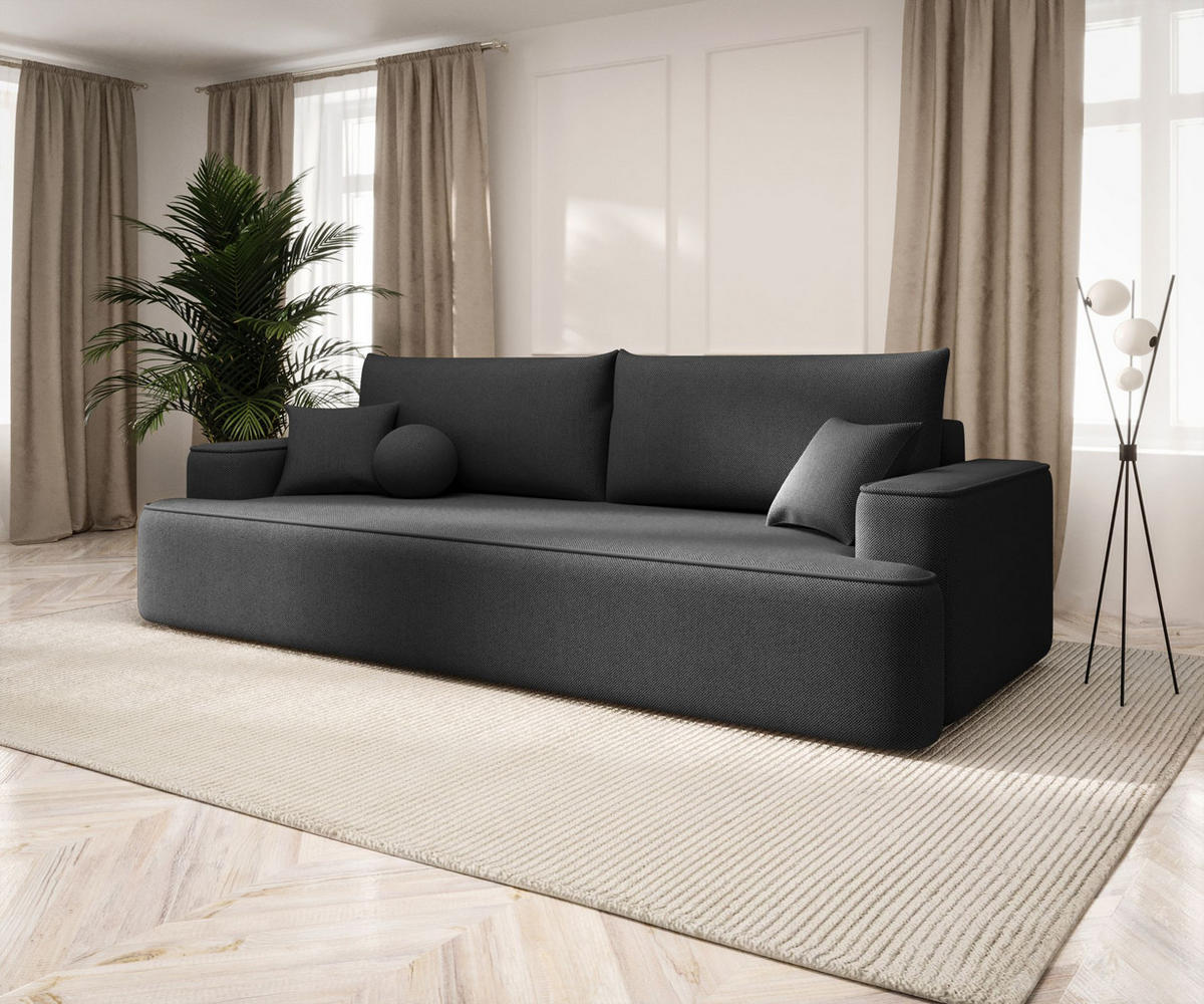 SOFA mit Schlaffunktion FIGO Curio 97 - Dunkelgrau, Textil (250/75/150cm) - Bedante