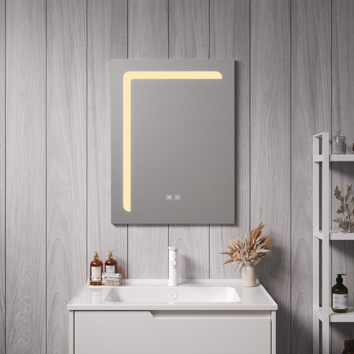 BADEZIMMERSPIEGEL Chambave - Silberfarben, Glas/Metall (45/60/3cm) - pro.tec