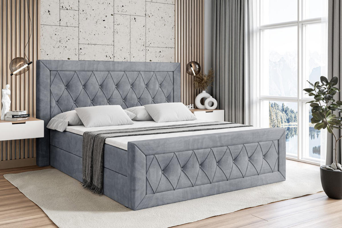 BOXBETT NOEL-Z - 120 x 200 - H4 - Grau - Grau, Holzwerkstoff (120/200cm) - ALTDECOR