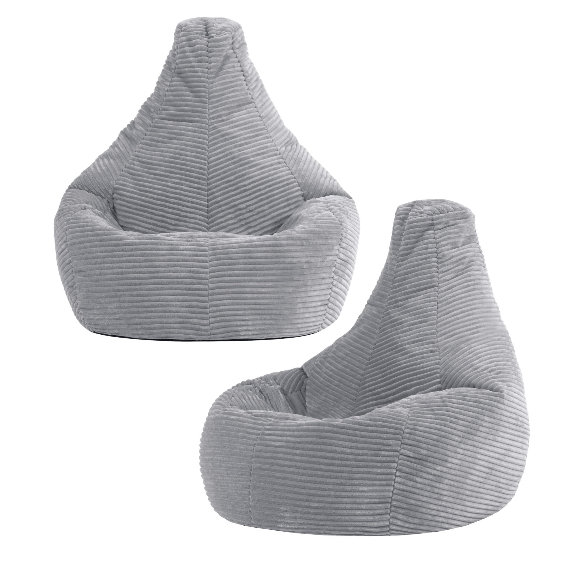 SITZSACK für Kinder Sessel aus Cord 2-tlg. - Grau, Textil (69/59/65cm) - icon