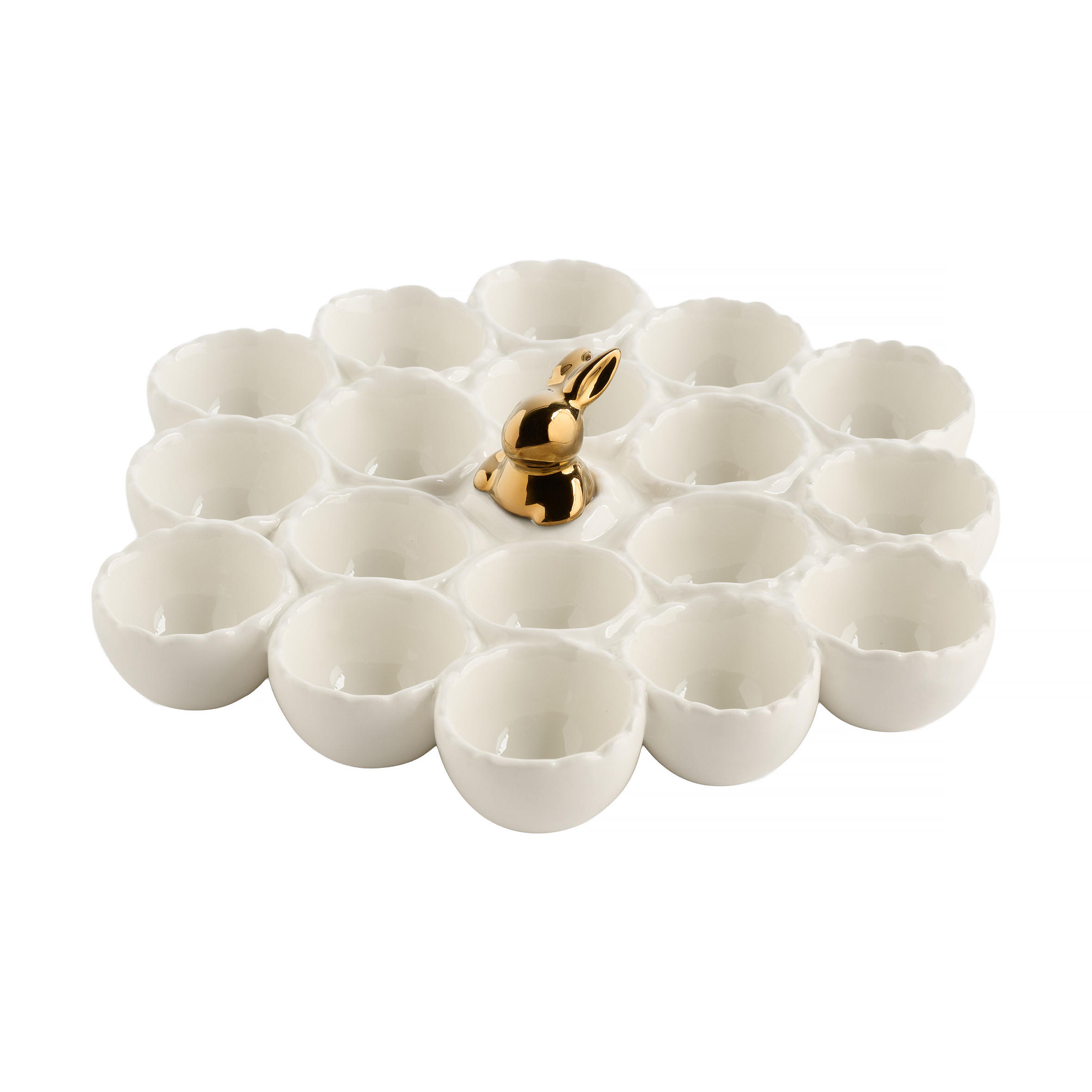 EIERPLATTE Orelia - Weiß, Stein (26.5/7.5/23cm) - home&you