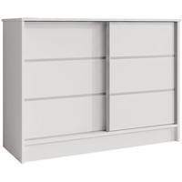 KOMMODE Mirela mit 2 Schiebetüren 100 cm, Weiß - Weiß, Holzwerkstoff (101/85/43.5cm) - Beautysofa