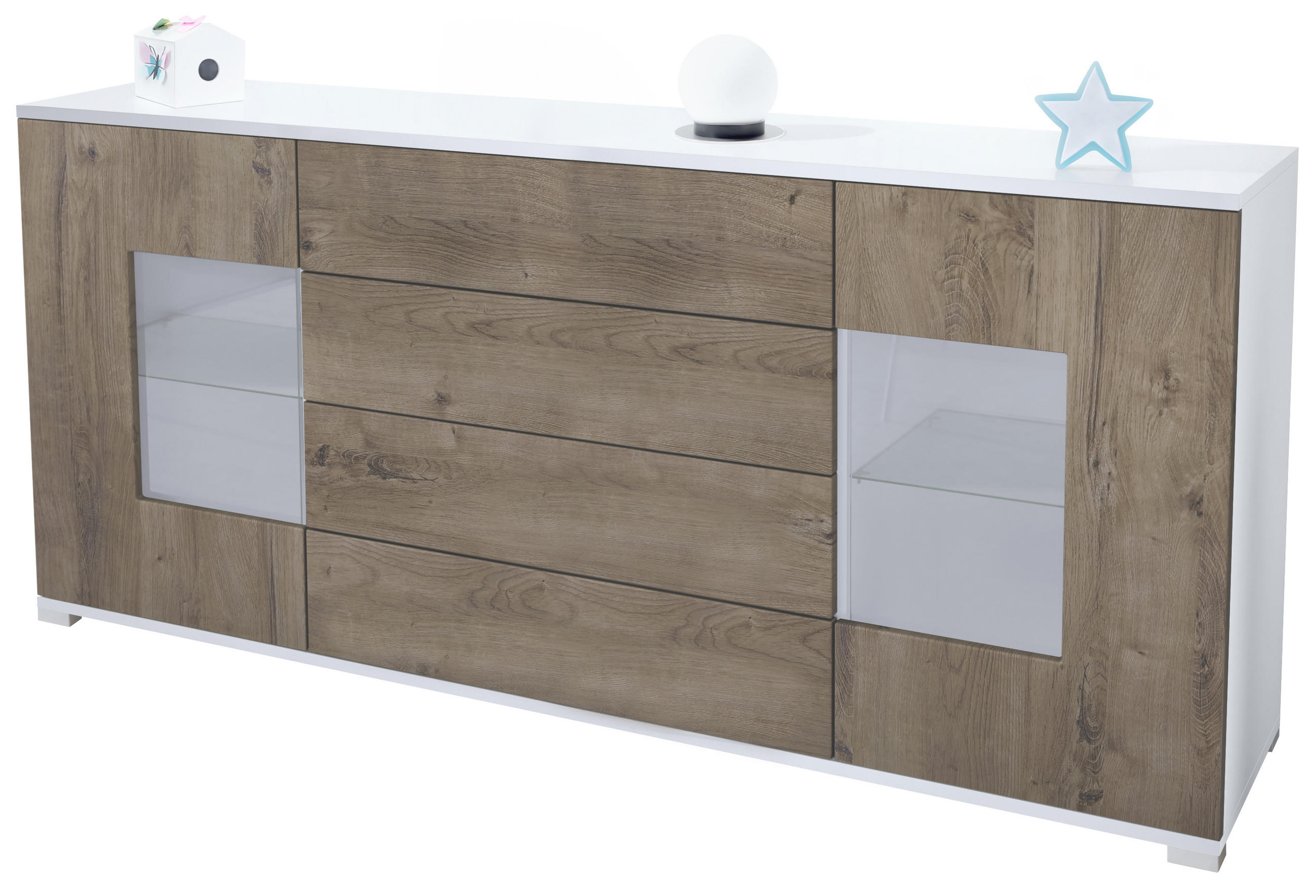 SIDEBOARD Grömitz Eiche Ribbeck - Alteiche, Holzwerkstoff (166.5/75.5/35cm) - Vladon