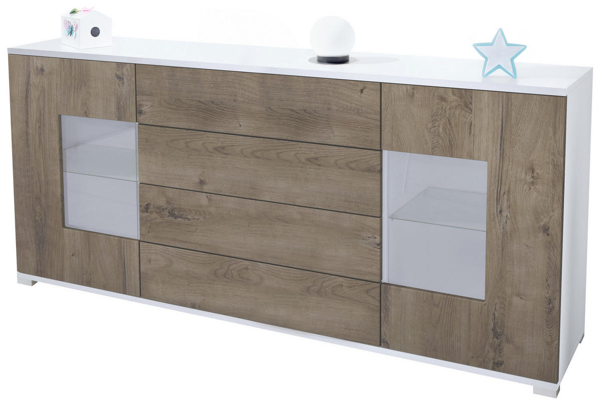SIDEBOARD Grömitz Eiche Ribbeck - Alteiche, Holzwerkstoff (166.5/75.5/35cm) - Vladon