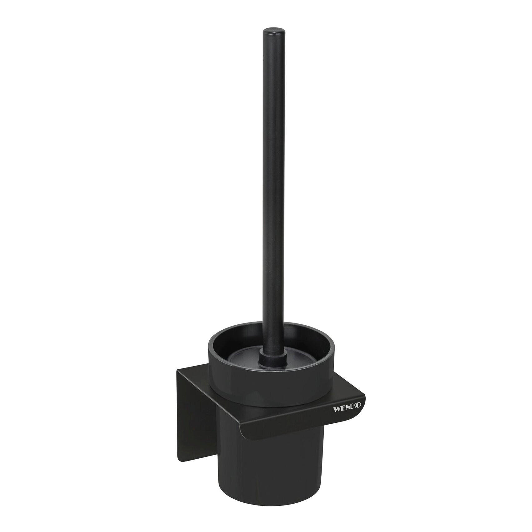 SILIKONBÜRSTE für die Toilette Lizan 10,5/10,5/35,5 cm - Schwarz, Metall (10.5/35.5/10.5cm) - Wenko