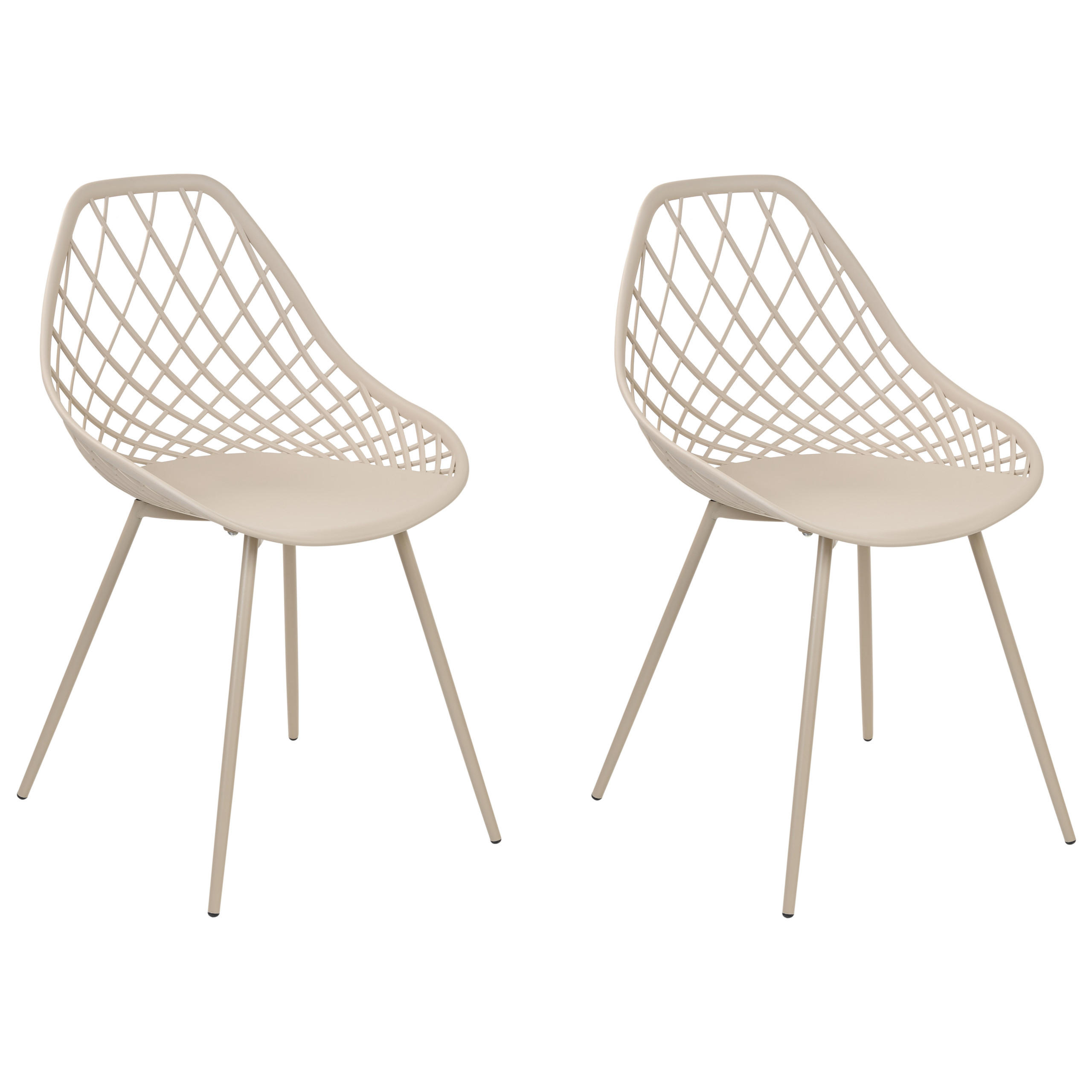SCAUN DE BUCĂTĂRIE set de 2 plastic bej Canton II