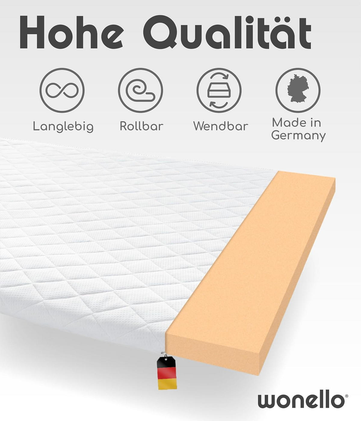 TOPPER 140/200 cm Recharge - Weiß, Textil (140/200cm) - wonello