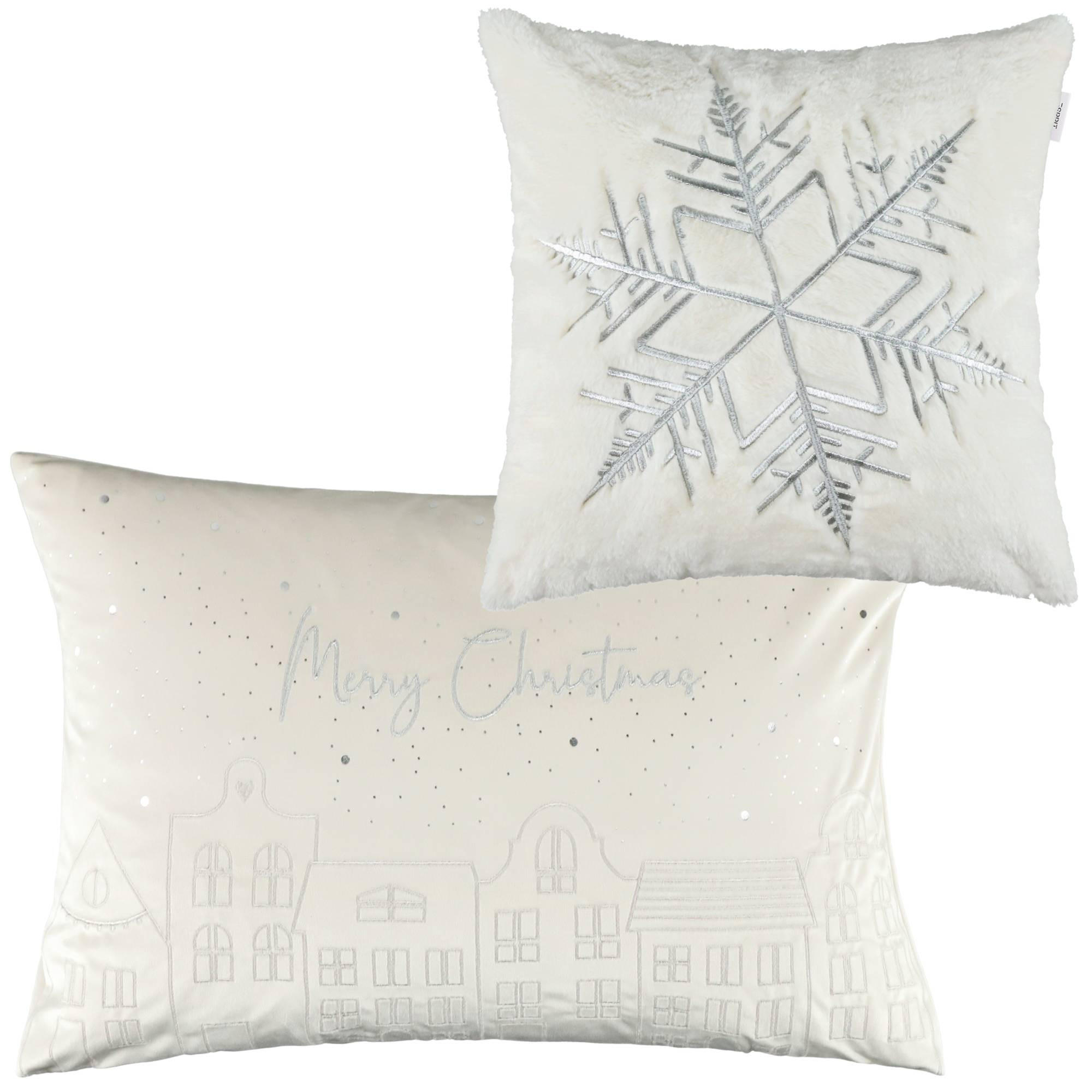 ZIERKISSENHÜLLE WEIHNACHTEN TOWN - Perlmutt, Textil (60/40cm) - Esprit