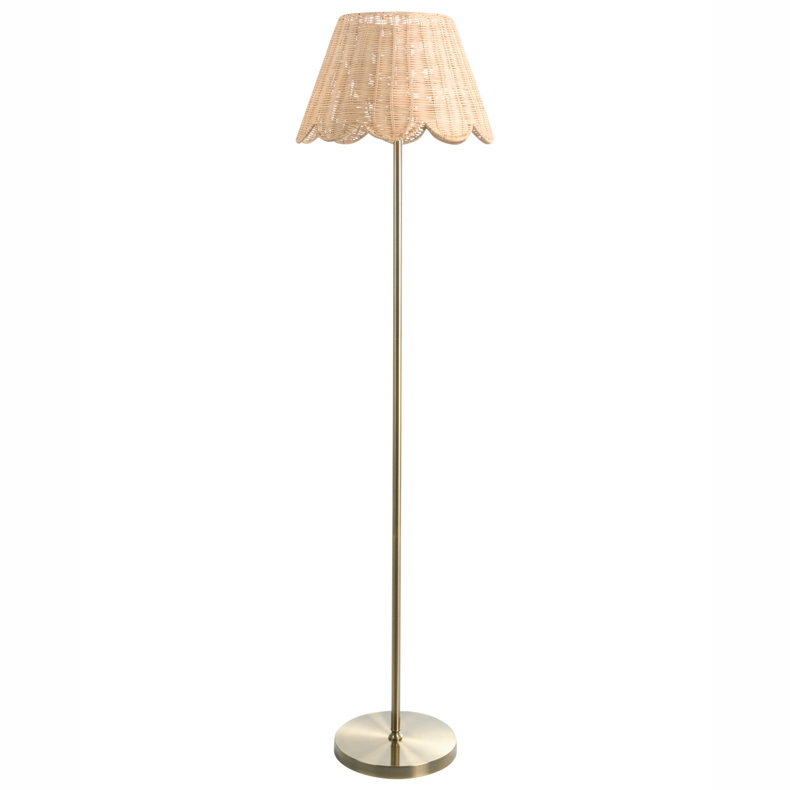 STOJACÍ LAMPA Přírodní Salm - přírodní/barva mosazi, plast (40/40/148cm) - Beliani