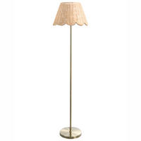 STOJACÍ LAMPA Přírodní Salm - přírodní/barva mosazi, plast (40/40/148cm) - Beliani