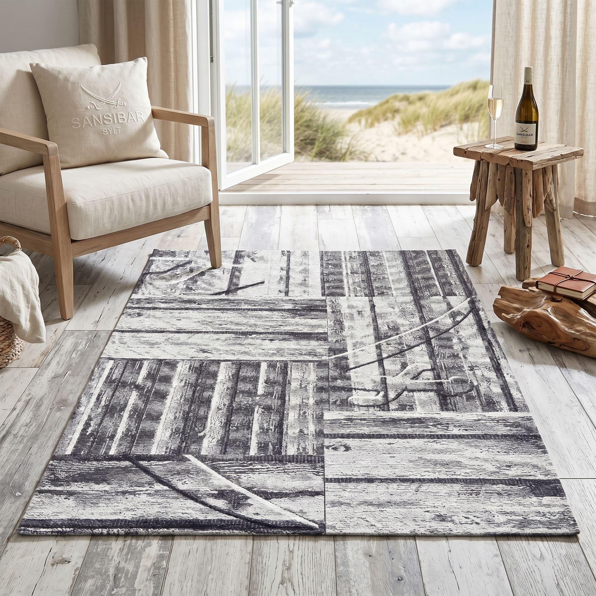 FLACHWEBTEPPICH Keitum 130x190 cm - Grau, Textil (130/190cm) - Sansibar SYLT