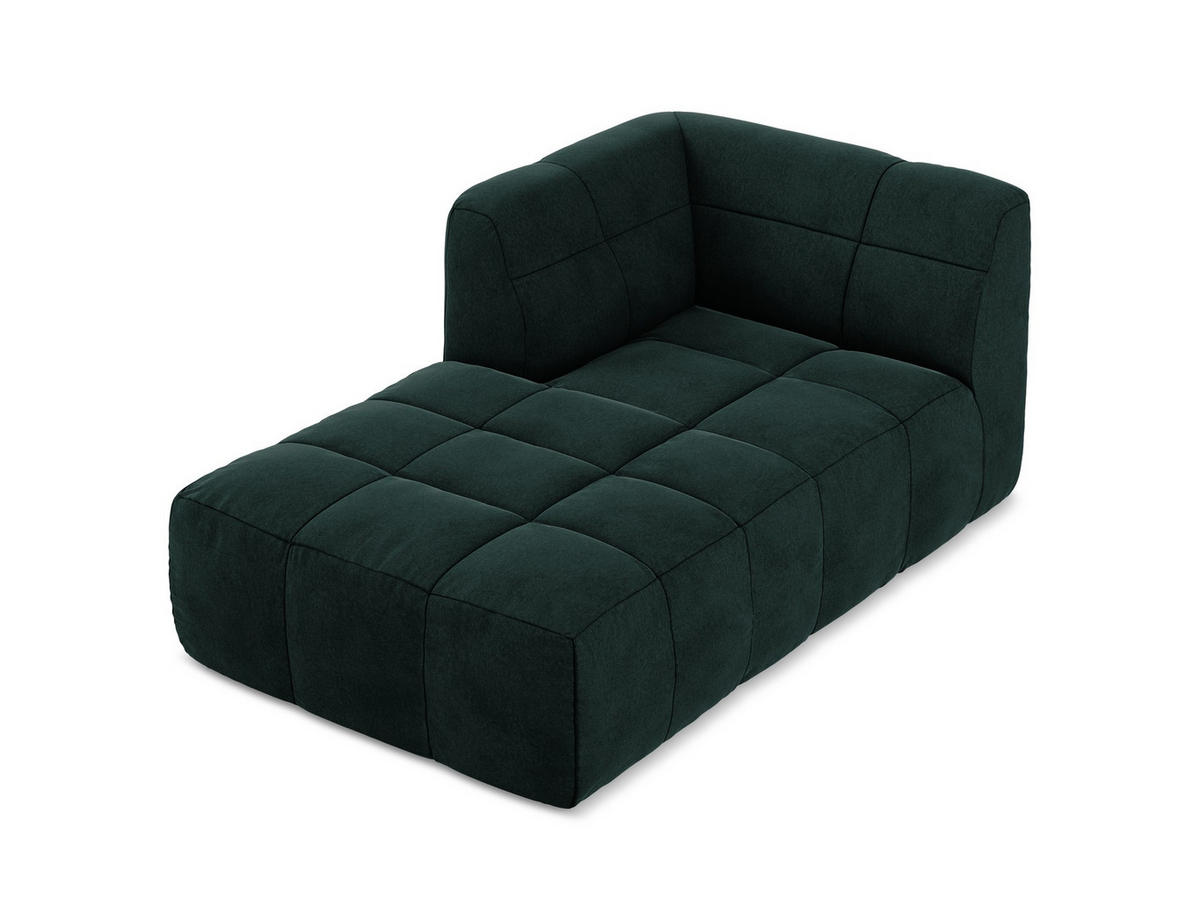 SOFAELEMENT Links Samt Stoff Grün - Salbeigrün/Schwarz, Holzwerkstoff/Kunststoff (101/77/175cm) - Makamii