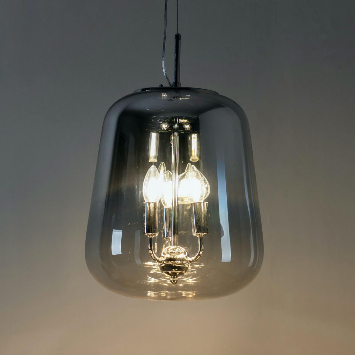 HÄNGELEUCHTE Manoli, Silber/Chrom, 50cm - Chromfarben, Glas (50/33/50cm) - KOSILUM