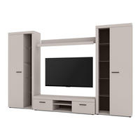 WOHNWAND Spacoro XL Beige 300/190/40 cm Viel Stauraum ohne LED - Beige, Holzwerkstoff/Kunststoff (300/190/40cm) - AX Living